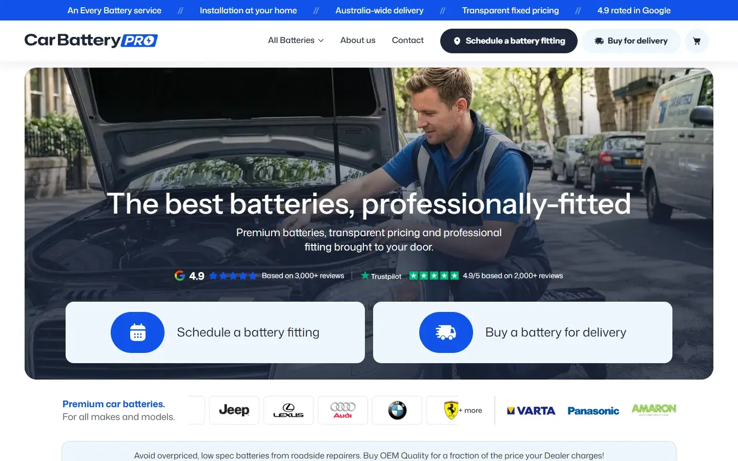 Car Battery Pro Homepage