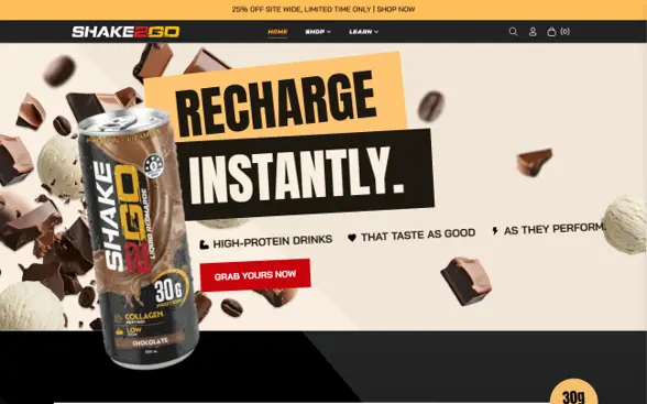 Shake2Go Homepage